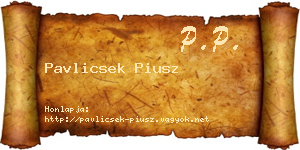 Pavlicsek Piusz névjegykártya